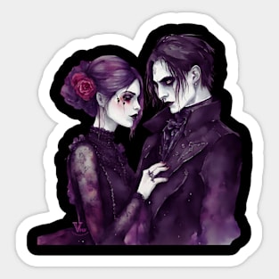 Romantic Goth Couple Sticker